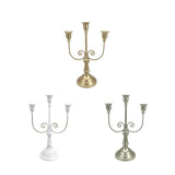 Maxbell 3 Arms Candle Holder Metal Candelabra for Dining Table Party Home Decoration golden