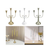 Maxbell 3 Arms Candle Holder Metal Candelabra for Dining Table Party Home Decoration golden