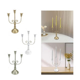 Maxbell 3 Arms Candle Holder Metal Candelabra for Dining Table Party Home Decoration golden