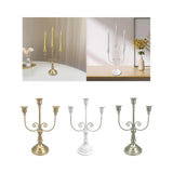 Maxbell 3 Arms Candle Holder Metal Candelabra for Dining Table Party Home Decoration golden