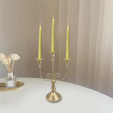 Maxbell 3 Arms Candle Holder Metal Candelabra for Dining Table Party Home Decoration golden
