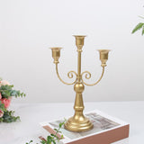 Maxbell 3 Arms Candle Holder Metal Candelabra for Dining Table Party Home Decoration golden