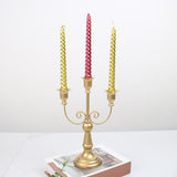 Maxbell 3 Arms Candle Holder Metal Candelabra for Dining Table Party Home Decoration golden