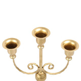 Maxbell 3 Arms Candle Holder Metal Candelabra for Dining Table Party Home Decoration golden