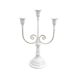 Maxbell 3 Arms Candle Holder Metal Candelabra for Dining Table Party Home Decoration white