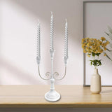 Maxbell 3 Arms Candle Holder Metal Candelabra for Dining Table Party Home Decoration white