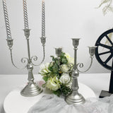 Maxbell 3 Arms Candle Holder Metal Candelabra for Dining Table Party Home Decoration silvery