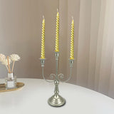 Maxbell 3 Arms Candle Holder Metal Candelabra for Dining Table Party Home Decoration silvery