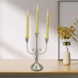 Maxbell 3 Arms Candle Holder Metal Candelabra for Dining Table Party Home Decoration silvery
