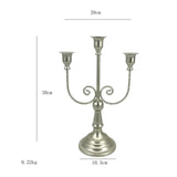 Maxbell 3 Arms Candle Holder Metal Candelabra for Dining Table Party Home Decoration silvery