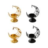Maxbell Moon Shaped Tea Light Candle Holder Candle Stand for Wedding Decor Reusable Star Golden