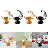 Maxbell Moon Shaped Tea Light Candle Holder Candle Stand for Wedding Decor Reusable Star Golden