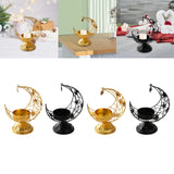 Maxbell Moon Shaped Tea Light Candle Holder Candle Stand for Wedding Decor Reusable Star Golden