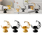Maxbell Moon Shaped Tea Light Candle Holder Candle Stand for Wedding Decor Reusable Star Golden