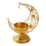 Maxbell Moon Shaped Tea Light Candle Holder Candle Stand for Wedding Decor Reusable Star Golden