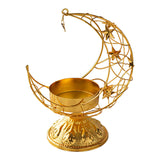 Maxbell Moon Shaped Tea Light Candle Holder Candle Stand for Wedding Decor Reusable Star Golden