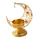 Maxbell Moon Shaped Tea Light Candle Holder Candle Stand for Wedding Decor Reusable Star Golden