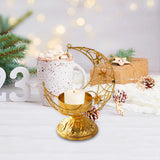 Maxbell Moon Shaped Tea Light Candle Holder Candle Stand for Wedding Decor Reusable Star Golden