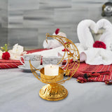 Maxbell Moon Shaped Tea Light Candle Holder Candle Stand for Wedding Decor Reusable Star Golden