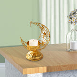 Maxbell Moon Shaped Tea Light Candle Holder Candle Stand for Wedding Decor Reusable Star Golden