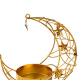 Maxbell Moon Shaped Tea Light Candle Holder Candle Stand for Wedding Decor Reusable Star Golden