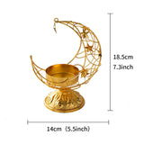 Maxbell Moon Shaped Tea Light Candle Holder Candle Stand for Wedding Decor Reusable Star Golden