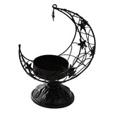 Maxbell Moon Shaped Tea Light Candle Holder Candle Stand for Wedding Decor Reusable Star Black
