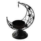 Maxbell Moon Shaped Tea Light Candle Holder Candle Stand for Wedding Decor Reusable Star Black