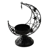Maxbell Moon Shaped Tea Light Candle Holder Candle Stand for Wedding Decor Reusable Star Black