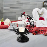 Maxbell Moon Shaped Tea Light Candle Holder Candle Stand for Wedding Decor Reusable Star Black