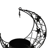 Maxbell Moon Shaped Tea Light Candle Holder Candle Stand for Wedding Decor Reusable Star Black