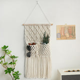 Maxbell Macrame Wall Hanging Tapestry Storage Pocket Woven Tapestry for Bedroom Home