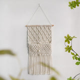 Maxbell Macrame Wall Hanging Tapestry Storage Pocket Woven Tapestry for Bedroom Home