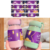 Maxbell 8x Eid Mubarak Water Bottle Stickers Cute Muslim Decorative Party Decoration