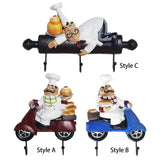 Maxbell Chef Figurine Wall Hook Decorative Wall Mount Rack Hook for Cap Hats Bakery Style A