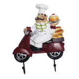 Maxbell Chef Figurine Wall Hook Decorative Wall Mount Rack Hook for Cap Hats Bakery Style A