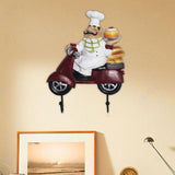 Maxbell Chef Figurine Wall Hook Decorative Wall Mount Rack Hook for Cap Hats Bakery Style A