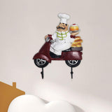 Maxbell Chef Figurine Wall Hook Decorative Wall Mount Rack Hook for Cap Hats Bakery Style A