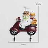 Maxbell Chef Figurine Wall Hook Decorative Wall Mount Rack Hook for Cap Hats Bakery Style A