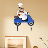 Maxbell Chef Figurine Wall Hook Decorative Wall Mount Rack Hook for Cap Hats Bakery Style B