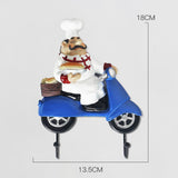 Maxbell Chef Figurine Wall Hook Decorative Wall Mount Rack Hook for Cap Hats Bakery Style B