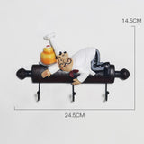 Maxbell Chef Figurine Wall Hook Decorative Wall Mount Rack Hook for Cap Hats Bakery Style C