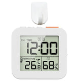 Maxbell Digital Alarm Clock Digital Bathroom Clock for Bedroom Dormitory Living Room 1 Hook White