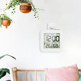 Maxbell Digital Alarm Clock Digital Bathroom Clock for Bedroom Dormitory Living Room 1 Hook White