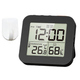 Maxbell Digital Alarm Clock Digital Bathroom Clock for Bedroom Dormitory Living Room 1 Hook Black