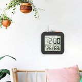 Maxbell Digital Alarm Clock Digital Bathroom Clock for Bedroom Dormitory Living Room 1 Hook Black