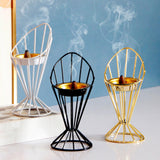 Maxbell Arabic Incense Burner Modern Incense Cone Holder for Desktop Home Decor Gold