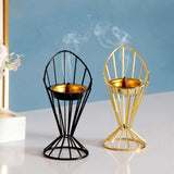 Maxbell Arabic Incense Burner Modern Incense Cone Holder for Desktop Home Decor Gold