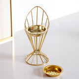 Maxbell Arabic Incense Burner Modern Incense Cone Holder for Desktop Home Decor Gold