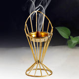 Maxbell Arabic Incense Burner Modern Incense Cone Holder for Desktop Home Decor Gold